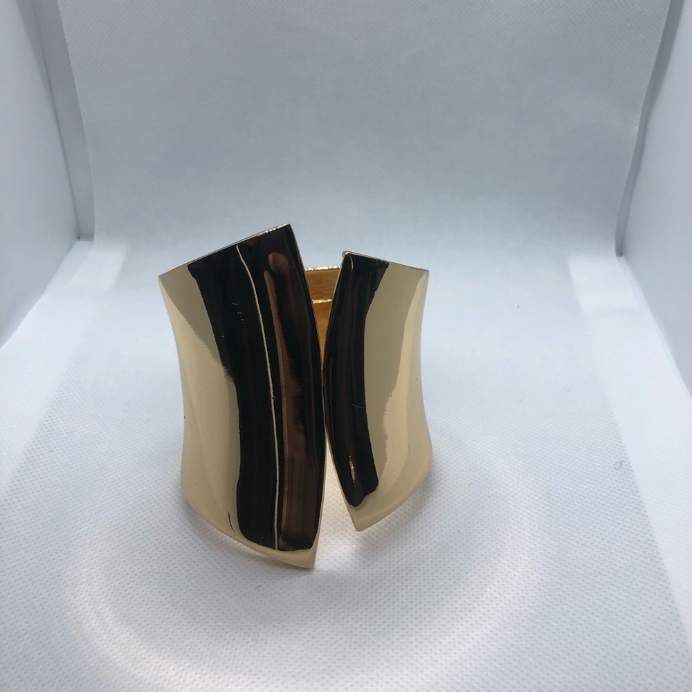 Oversized gold plated geometric arm wrist cuff bracelet bangle new - Picture 10 of 12